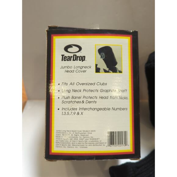 Teardrop Golf Club Cover Jumbo Long Neck New Black Open Box - Picture 3 of 5
